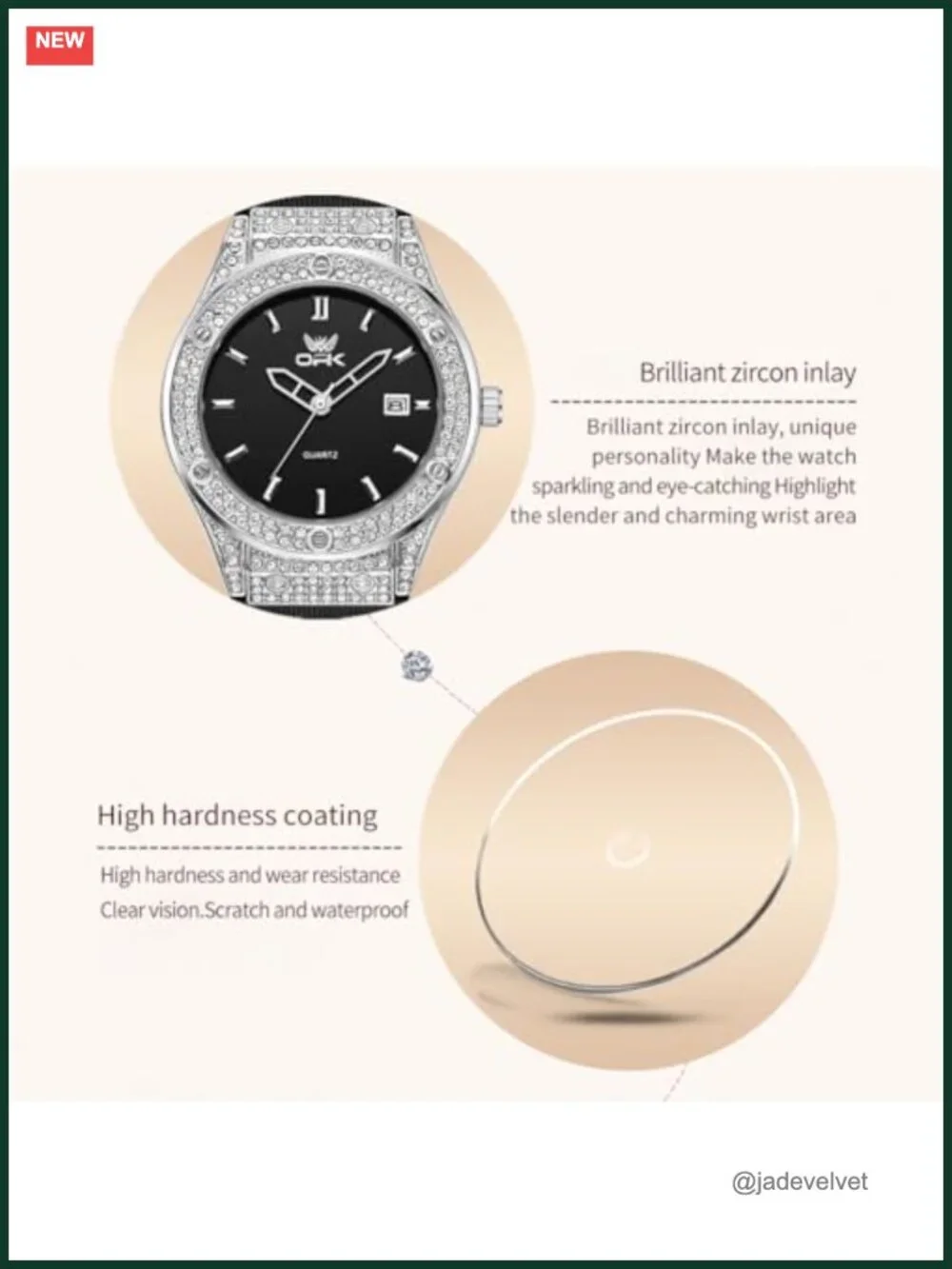 Womens Luxury Diamond Bracelet Watch Waterproof Analog Automatic
